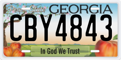 GA license plate CBY4843