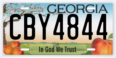 GA license plate CBY4844