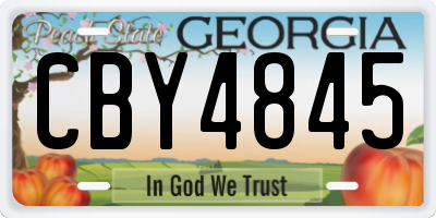 GA license plate CBY4845