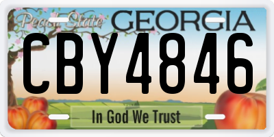 GA license plate CBY4846