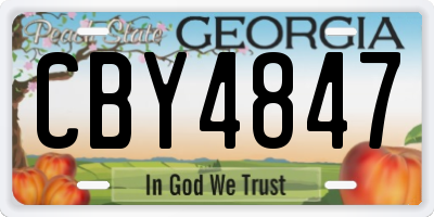 GA license plate CBY4847