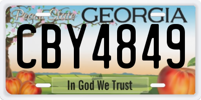 GA license plate CBY4849