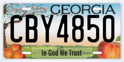 GA license plate CBY4850