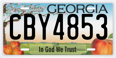 GA license plate CBY4853