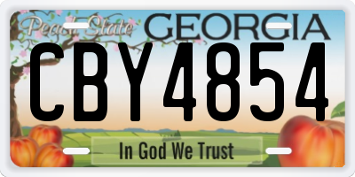 GA license plate CBY4854