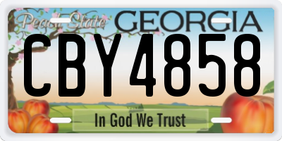 GA license plate CBY4858