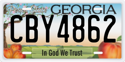 GA license plate CBY4862