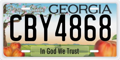 GA license plate CBY4868