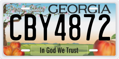 GA license plate CBY4872