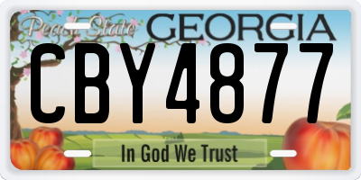 GA license plate CBY4877