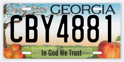 GA license plate CBY4881