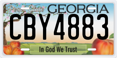 GA license plate CBY4883