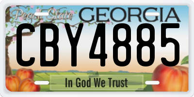 GA license plate CBY4885