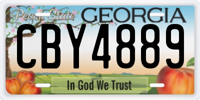 GA license plate CBY4889