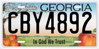 GA license plate CBY4892