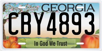 GA license plate CBY4893