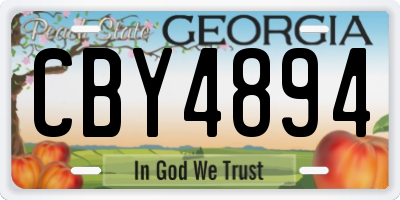 GA license plate CBY4894
