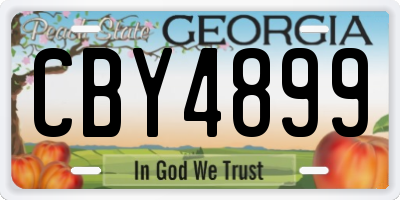 GA license plate CBY4899