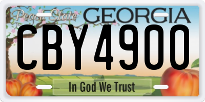 GA license plate CBY4900