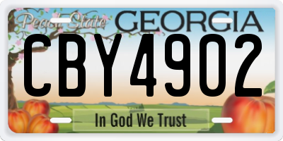 GA license plate CBY4902