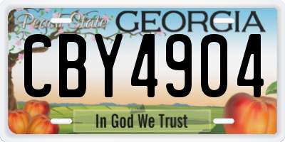 GA license plate CBY4904