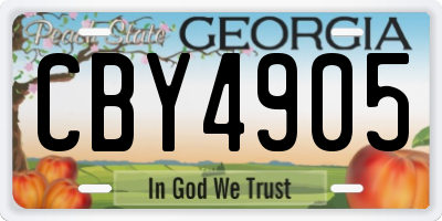 GA license plate CBY4905