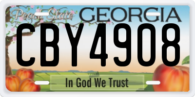 GA license plate CBY4908