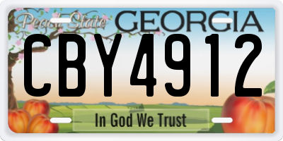 GA license plate CBY4912