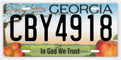 GA license plate CBY4918