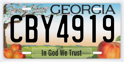 GA license plate CBY4919