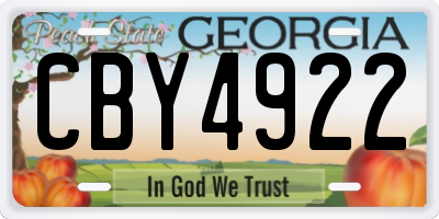 GA license plate CBY4922