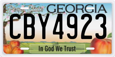 GA license plate CBY4923