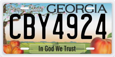 GA license plate CBY4924