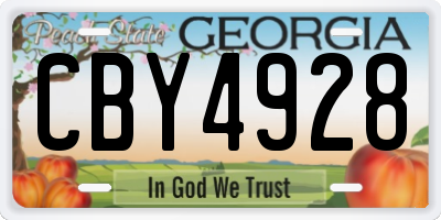 GA license plate CBY4928