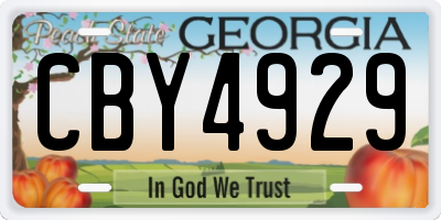 GA license plate CBY4929