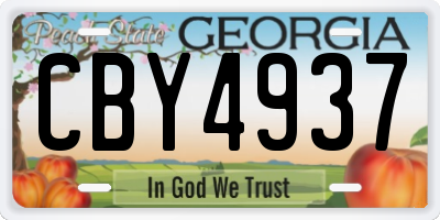 GA license plate CBY4937