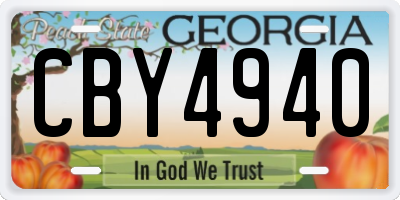 GA license plate CBY4940