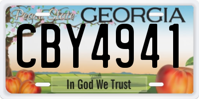 GA license plate CBY4941