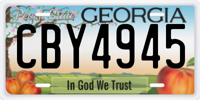 GA license plate CBY4945
