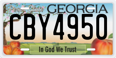GA license plate CBY4950