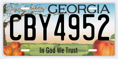 GA license plate CBY4952