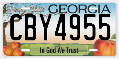 GA license plate CBY4955