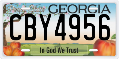GA license plate CBY4956