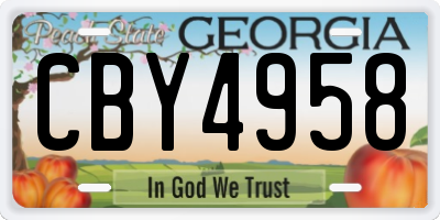 GA license plate CBY4958