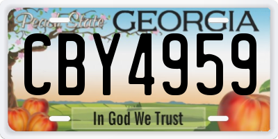 GA license plate CBY4959