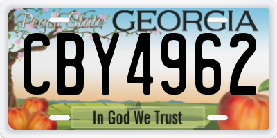 GA license plate CBY4962