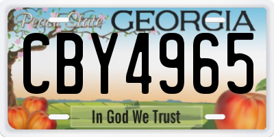 GA license plate CBY4965