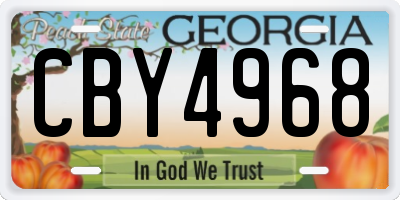 GA license plate CBY4968