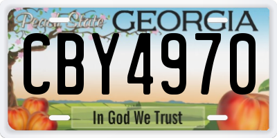 GA license plate CBY4970