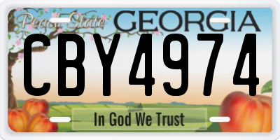 GA license plate CBY4974